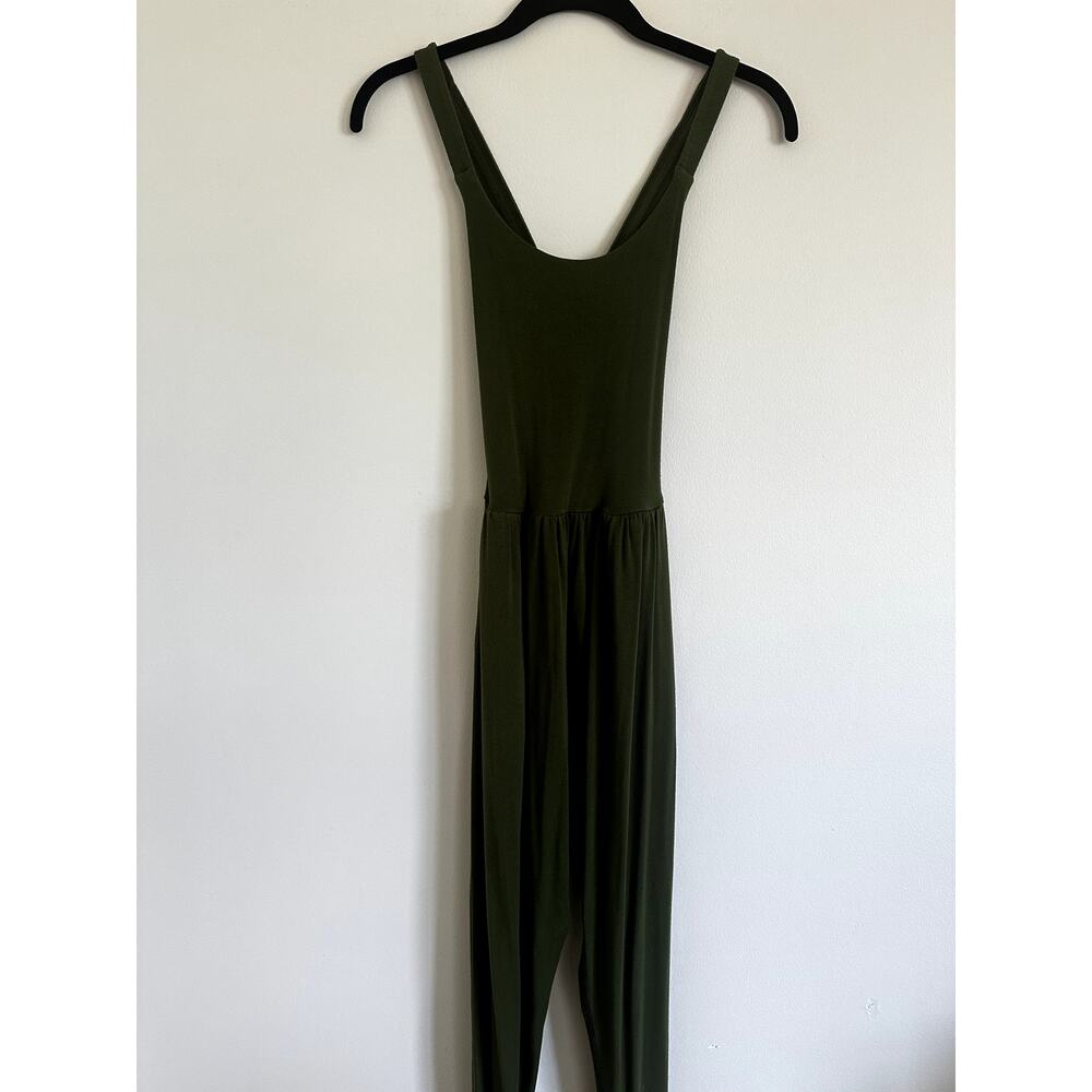 IMBODHI The Bodhi Harem Jumpsuit Olive Green Crossover Back Pockets XS/S - Picture 2 of 7